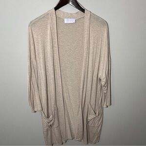 TT Beige Open-Front Cardigan